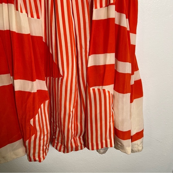 Twinkle by Wenlan A-Line Skirt Orange Cream Stripes 6 - Picture 5 of 12